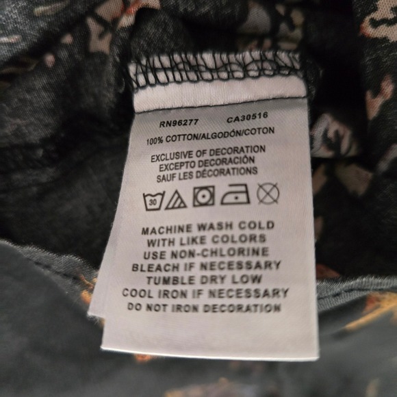 Vans Mens XXL Charcoal Gray Floral Tropical Button Down Shirt Resort Vacation - Picture 9 of 10